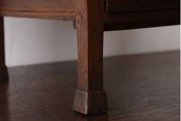 アンティーク家具　和製アンティーク　引き出し付き!古い欅材の小さなテーブル(花台)