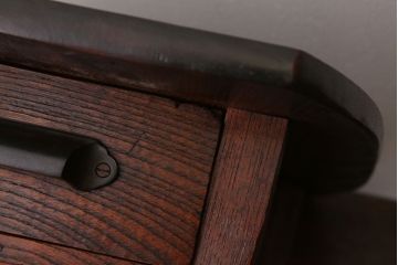 アンティーク家具　和製アンティーク　引き出し付き!古い欅材の小さなテーブル(花台)