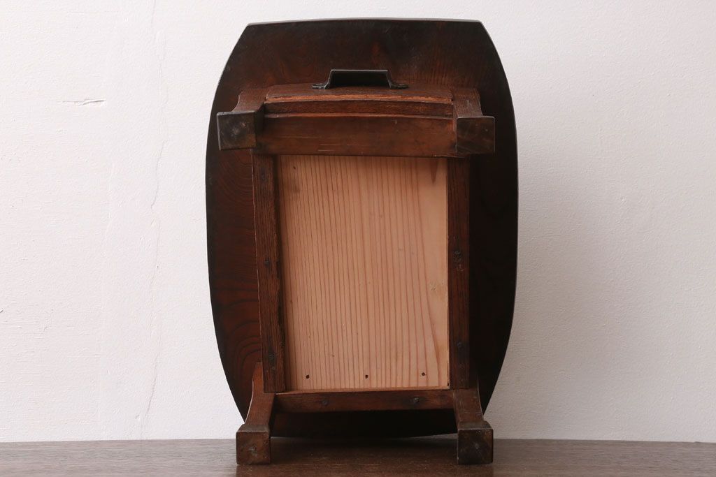 アンティーク家具　和製アンティーク　引き出し付き!古い欅材の小さなテーブル(花台)