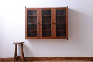 アンティーク家具　アンティーク　壁掛けキャビネット(収納棚)(2)