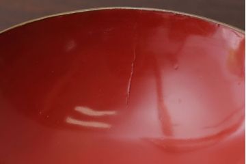 古民具・骨董　図変わり蒔絵の木製椀5客セット(漆器)