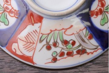 アンティーク雑貨　アンティーク　大正〜昭和初期　色絵茶碗2客セット