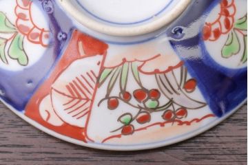 アンティーク雑貨　アンティーク　大正〜昭和初期　色絵茶碗3客セット