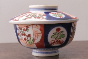 アンティーク雑貨　アンティーク　大正〜昭和初期　色絵茶碗3客セット