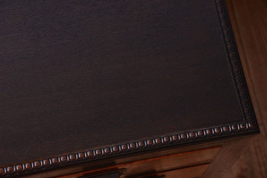 アンティーク家具　大正ロマン　古い木製のアンティーク片袖机(デスク)