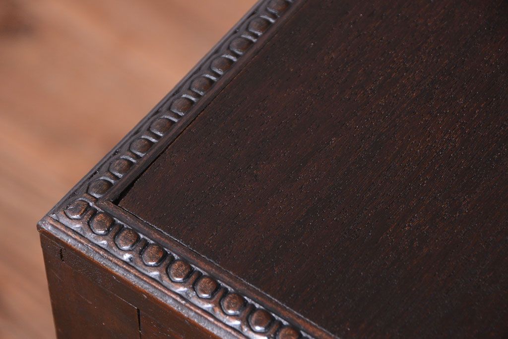 アンティーク家具　大正ロマン　古い木製のアンティーク片袖机(デスク)