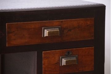 アンティーク家具　大正ロマン　古い木製のアンティーク片袖机(デスク)