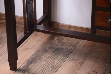 アンティーク家具　大正ロマン　古い木製のアンティーク片袖机(デスク)