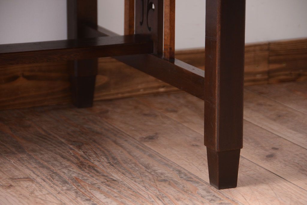 アンティーク家具　大正ロマン　古い木製のアンティーク片袖机(デスク)