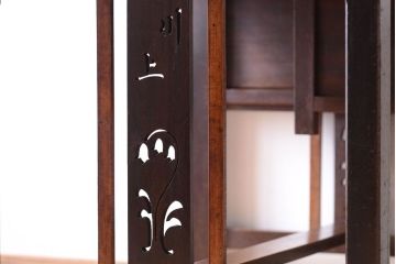 アンティーク家具　大正ロマン　古い木製のアンティーク片袖机(デスク)