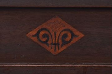 アンティーク家具　大正ロマン　古い木製のアンティーク片袖机(デスク)