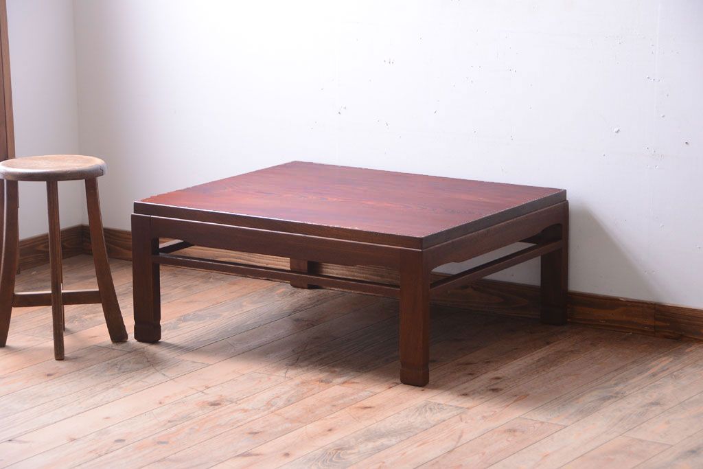 アンティーク家具　古民具・骨董　明治期　総欅材!アンティーク座卓