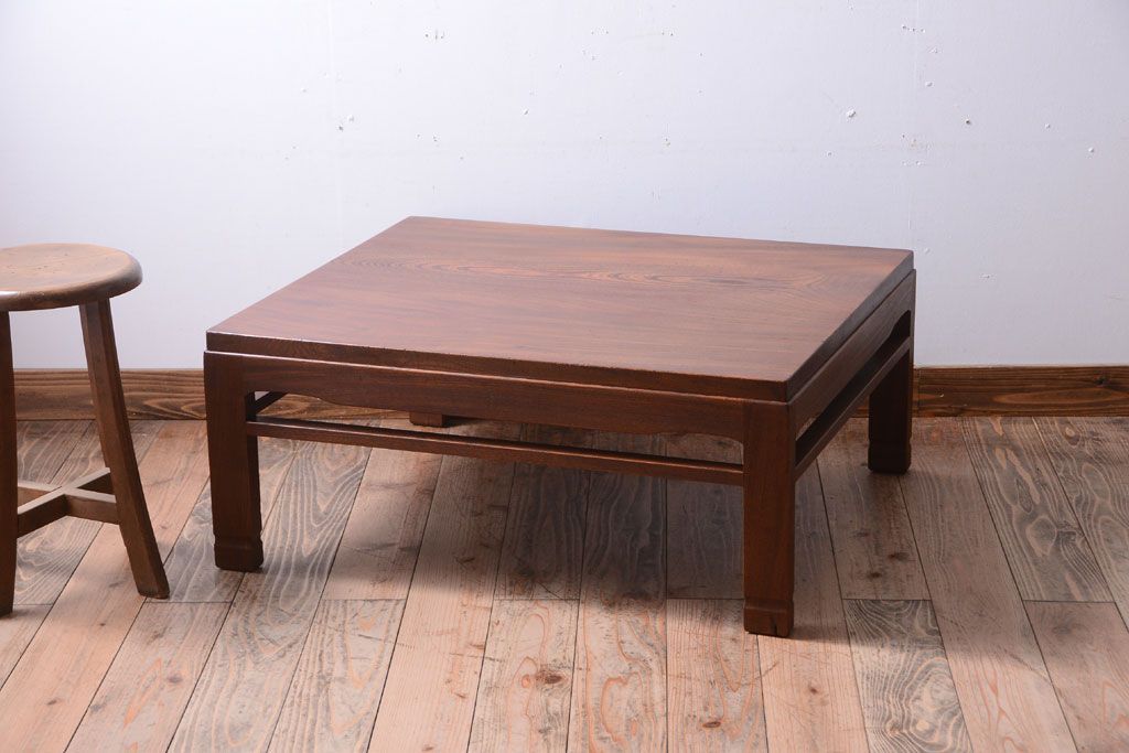アンティーク家具　古民具・骨董　明治期　総欅材!アンティーク座卓