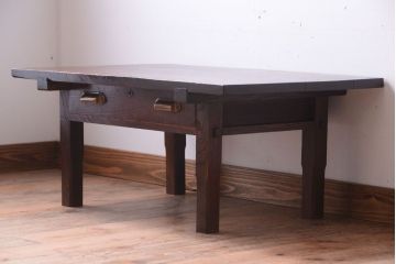 アンティーク家具　和製アンティーク　天板欅一枚板!古い文机