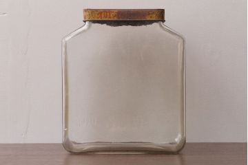 アンティーク雑貨　昭和レトロ　オリエンタルカレーのガラス瓶(角瓶)