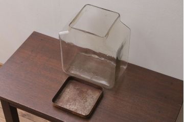 アンティーク雑貨　昭和レトロ　オリエンタルカレーのガラス瓶(角瓶)