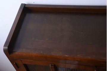 アンティーク家具　和製アンティーク　モールガラス入り!古い木の本箱