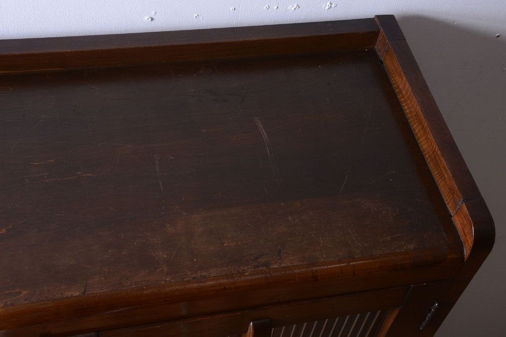 アンティーク家具　和製アンティーク　モールガラス入り!古い木の本箱