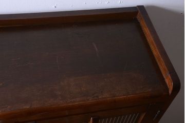 アンティーク家具　和製アンティーク　モールガラス入り!古い木の本箱