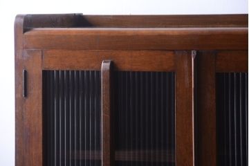 アンティーク家具　和製アンティーク　モールガラス入り!古い木の本箱