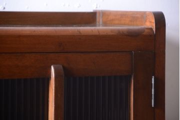 アンティーク家具　和製アンティーク　モールガラス入り!古い木の本箱