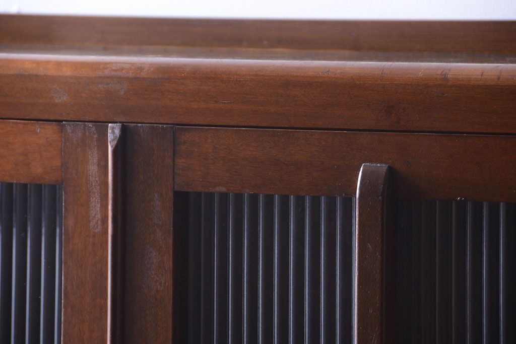 アンティーク家具　和製アンティーク　モールガラス入り!古い木の本箱