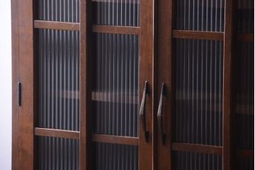 アンティーク家具　和製アンティーク　モールガラス入り!古い木の本箱