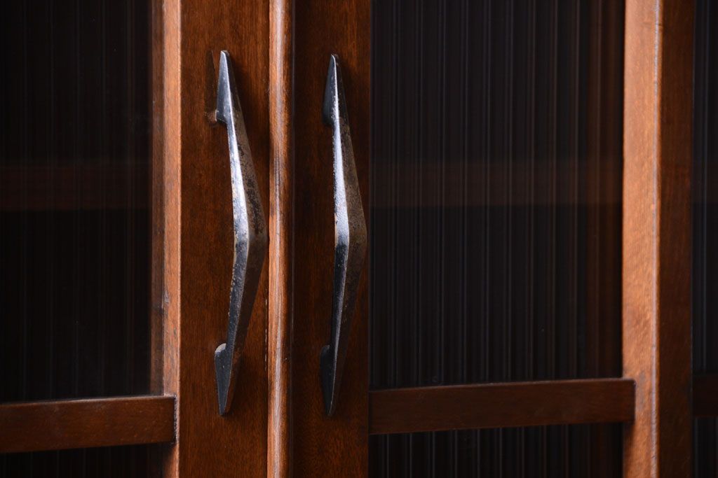 アンティーク家具　和製アンティーク　モールガラス入り!古い木の本箱