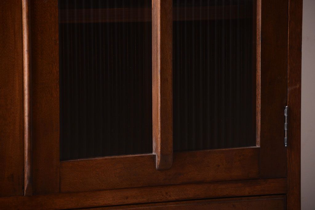 アンティーク家具　和製アンティーク　モールガラス入り!古い木の本箱