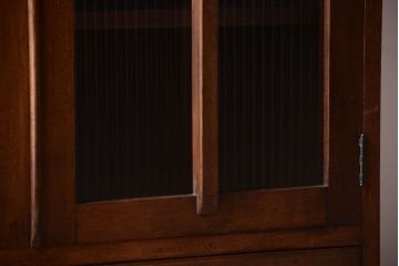 アンティーク家具　和製アンティーク　モールガラス入り!古い木の本箱