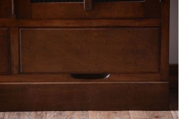 アンティーク家具　和製アンティーク　モールガラス入り!古い木の本箱