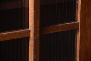 アンティーク家具　和製アンティーク　モールガラス入り!古い木の本箱