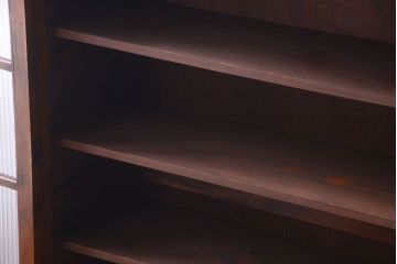 アンティーク家具　和製アンティーク　モールガラス入り!古い木の本箱