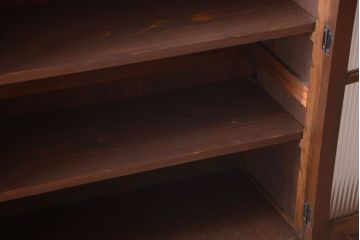 アンティーク家具　和製アンティーク　モールガラス入り!古い木の本箱