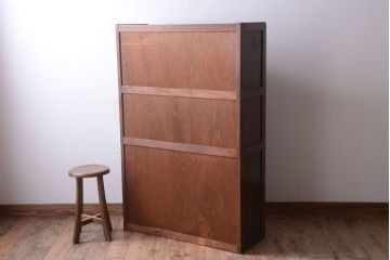 アンティーク家具　和製アンティーク　モールガラス入り!古い木の本箱