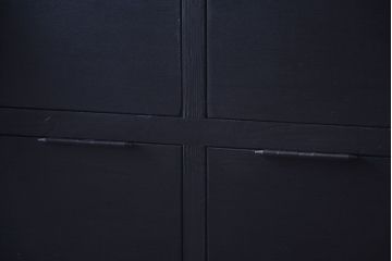 アンティーク家具　アンティーク　シックなブラックペイントの鍵付き下駄箱(3)