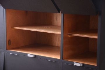 アンティーク家具　アンティーク　シックなブラックペイントの鍵付き下駄箱(3)