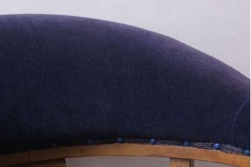 アンティーク家具　和製アンティーク　透かし彫り　オリジナル座面のナラ材製回転椅子(回転イス)