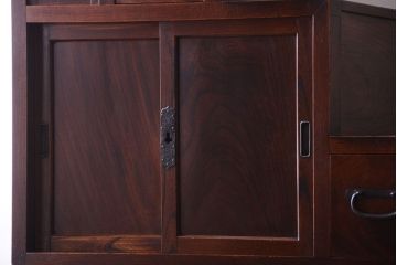 アンティーク家具　古民具・骨董　最高級品　明治期　三方欅材のアンティーク階段箪笥