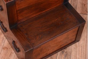 アンティーク家具　古民具・骨董　最高級品　明治期　三方欅材のアンティーク階段箪笥