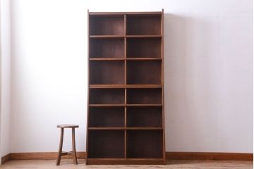 アンティーク家具　アンティーク　古いナラ材の大きな重ね本棚