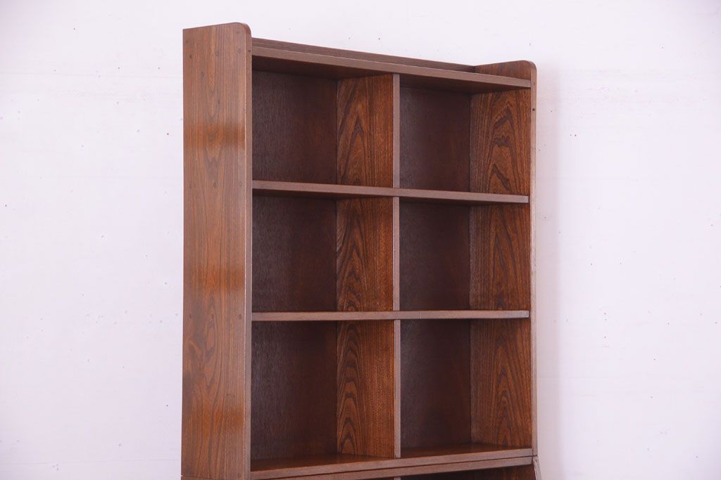 アンティーク家具　アンティーク　古いナラ材の大きな重ね本棚