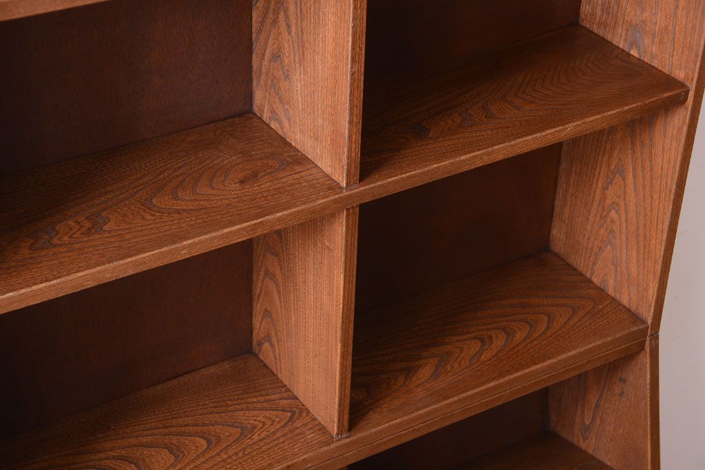 アンティーク家具　アンティーク　古いナラ材の大きな重ね本棚