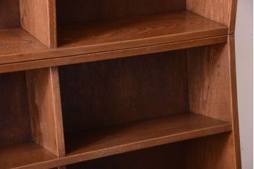 アンティーク家具　アンティーク　古いナラ材の大きな重ね本棚