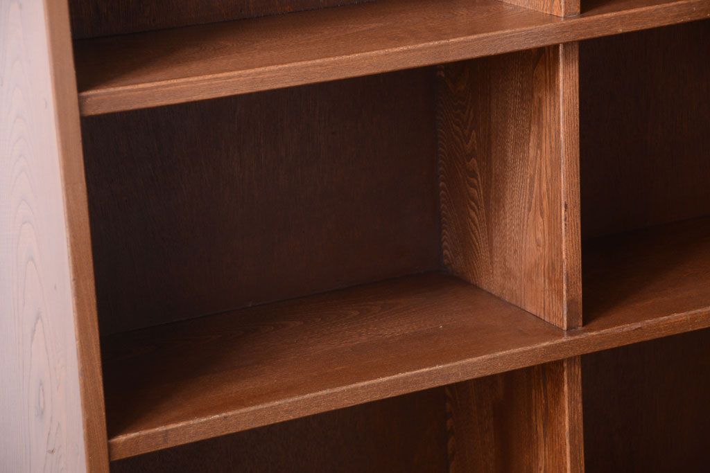 アンティーク家具　アンティーク　古いナラ材の大きな重ね本棚