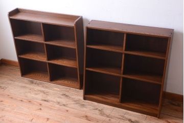 アンティーク家具　アンティーク　古いナラ材の大きな重ね本棚