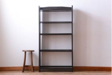 アンティーク家具　アンティーク　古い木製のシンプルな本棚(2)