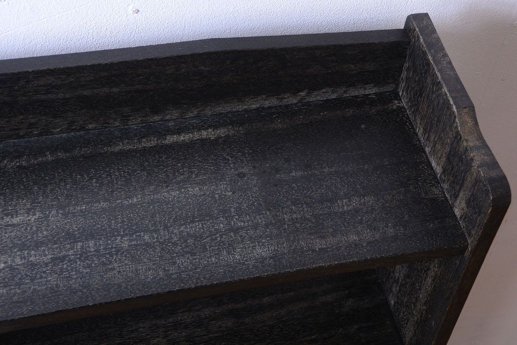 アンティーク家具　アンティーク　古い木製のシンプルな本棚(2)