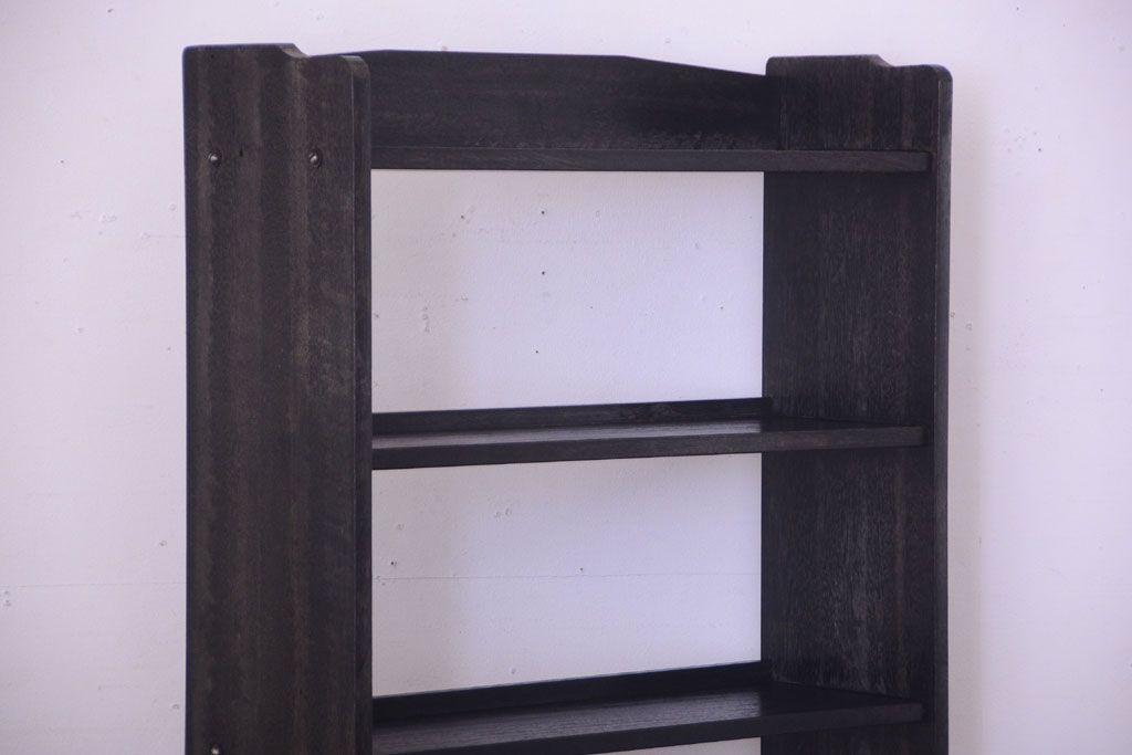 アンティーク家具　アンティーク　古い木製のシンプルな本棚(2)