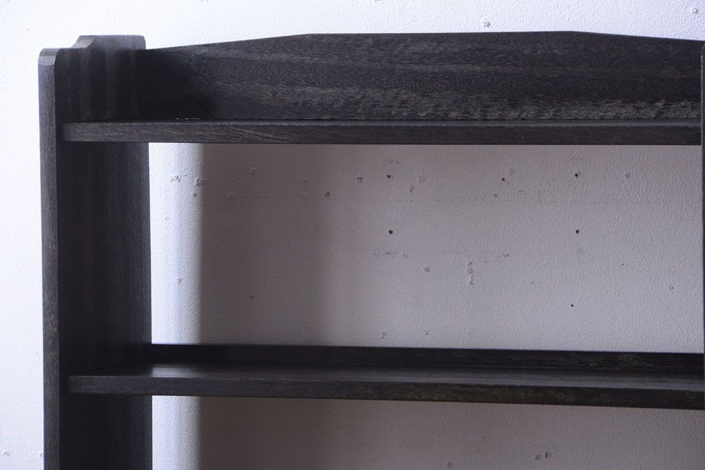 アンティーク家具　アンティーク　古い木製のシンプルな本棚(2)